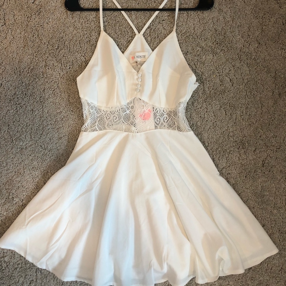 L’Atiste white dress bride shower bachelorette